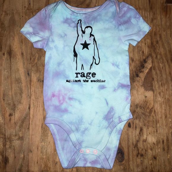 12 month Baby Infant Tie Dyed Rage Against the Machine Onesie - Picture 3 of 3